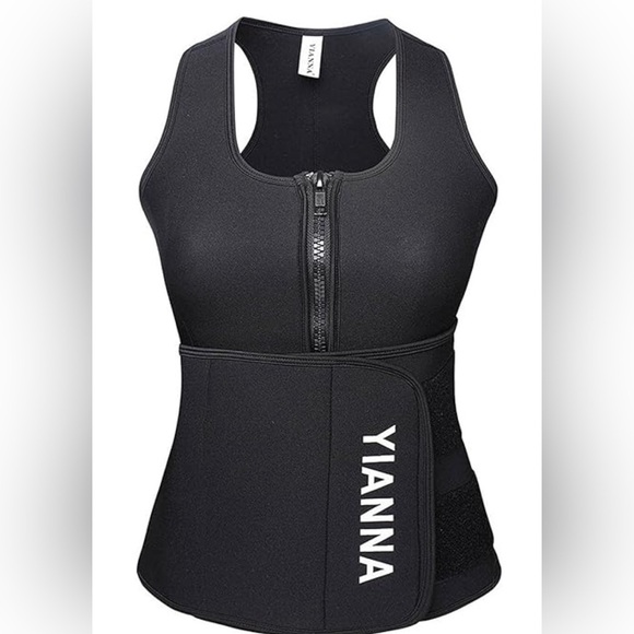 YIANNA Sweat Sauna Vest Zipper Body Shaper - Picture 2 of 11